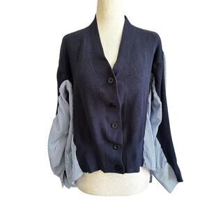 Avantlook Blue Stripe Long Sleeve Top Women's Size Medium | 59-10